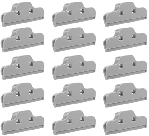 POPETPOP Clips para Sellar Bolsas de Alimentos 20 Piezas Gris, Clip de Sellado Plástico Hermético Resistente Humedad para Cocina, Conservación de Snacks y Organización en Hogar