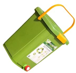 KIXZSAZ Contenedor de compostaje para residuos de Alimentos con Tapa para jardín, balcón, eficiente, Sellado, Seguro y práctico, con separación residuos Secos y húmedos, para Cocina.