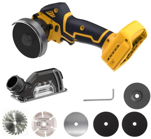 Cordless Cut Off Tool Compatible With DeWalt 20V MAX Battery (NO Battery) 3 Mini Circular Saw Brushless Motor Compact Saw Brushless 19,000RPM with 6pcs Blades,for Metal/Wood/Tile/Plastic Cutting