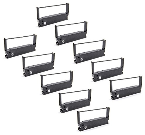 vhbw 10x Ruban encreur compatible avec Epson RP-U 420, TM-U 675, TM-H6000i, TM-H6000, TM-H6000iv imprimante matricielle ou de reçus - noir