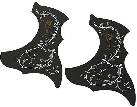 Guitar Pickguard, selbstklebend, hochwertig, Schlagbrett Scratchplate, Ersatzteile für 41 Folk Guitar, schwarze Schutzhülle für klassische, akustische und folk-Gitarren