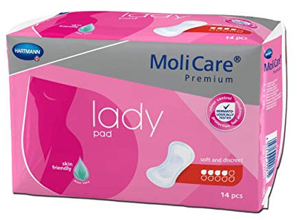 MoliCare Premium lady pad, Inkontinenz-Einlage für Frauen bei Blasenschwäche, Aloe Vera, 4 Tropfen, 12x14 Stück - Vorratspackung