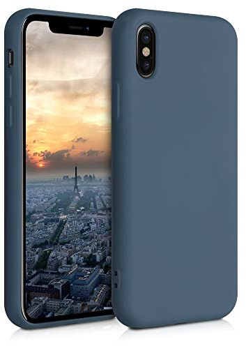 kwmobile Housse Compatible avec Apple iPhone X Coque - Housse de téléphone Souple et Fine en TPU Silicone - Ardoise foncée