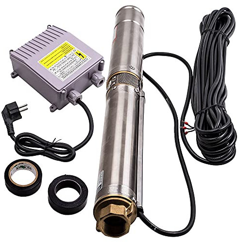 maXpeedingrods Pompe Sommerse da Giardino 370 W 3800L/H Sommergibile Pompa Acqua Inox per Pozzi Con Cavo da 20 m 0,5 HP