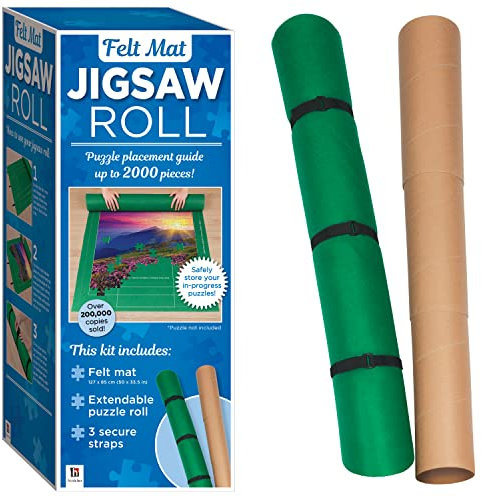 Hinkler - Felt Mat Jigsaw Roll - Puzzle Storage Mat for Jigsaw Lovers - Puzzle Placement Guide - Stores Up to 2000 Pieces - Includes Felt Mat, Roll & Straps - Works with Jigsaw Board