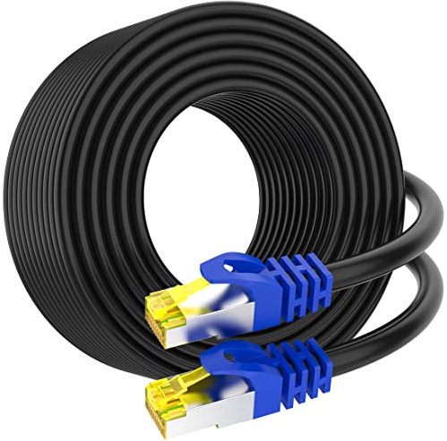 AoforzTech Cat 8 Ethernet Cable 20 ft,10 ft 15 ft 25 ft 30 ft 50 ft 100 ft Heavy Duty High Speed Network Internet Cable,26AWG 40Gbps 2000Mhz,S/FTP Indoor&Outdoor Shielded LAN Cable-Waterproof