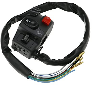 ihreesy Lenkerschalter,5 in 1 Multifunktionale Motorrad Lenkerschalter 22mm Blinker Nebelscheinwerfer Hupe Startschalter Universal Motorrad Lichtschalter EIN Aus Schalter Blinker Horn Schalter