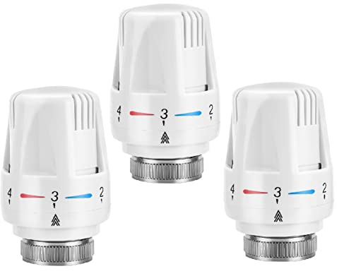 XJYMCOM 3PCS Thermostatic Radiator Head Smart Radiator Valve Replacement Head Heating System Temperature Control Valves Automatic Standard Radiator Valves Replacement for Home Office