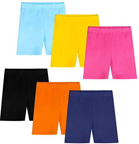 Auranso Pantalones Cortos de Ciclismo para Niñas 2-10 Años,Pack de 6 Multicolor 1 4-5 años