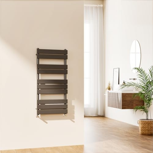 EMKE Handtuchhalter Heizkörper Anthrazit Grau - Moderner Flachpaneel Badleiter Heizkörper Wandmontage Bad Handtuchheizkörper für Wohnzimmer und Küche 1000x500mm