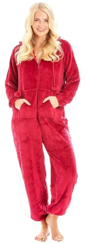 Camille Grenouillère à Capuche Zippée Super Douce pour Femme - Polaire De Luxe épaisse sur Toute La Longueur Tout en Un - Manches Longues avec Poignets élastiques pour Un Confort Et Une Chaleur U