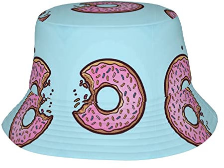 ASEELO Donut bedruckter Fischerhut, Fischerhut, Outdoor, Sommer, Reisen, Wandern, Strand, Hut für Damen und Herren, Donut, Einheitsgr��e