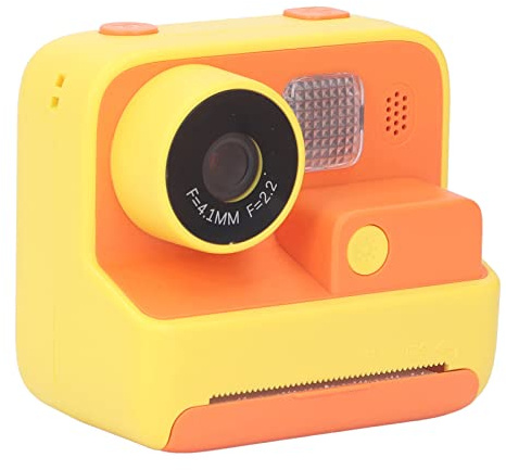 Cámara de Impresión Instantánea para Niños, Cámara Digital HD 32G con 2 Rollos de Papel Fotográfico, Captura e Impresión de Fotos y Videos Selfie, Regalo (Amarillo Brillante)