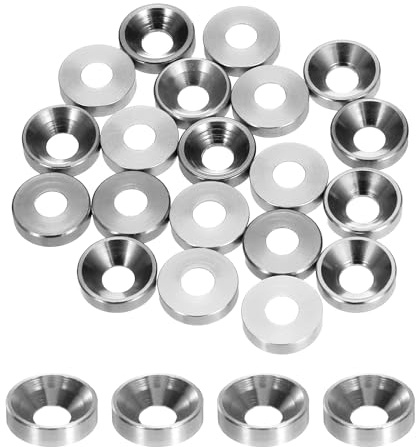 QUARKZMAN Lot de 20 Rondelles Coniques M4 Rondelles en Aluminium S (Argent) | avec Tête en Forme de Coupe, Diamètre du Trou 4,1 mm/0,16 Pouce, pour Vis Rc/Fpv/Pc/Drone/Accessoires Mécaniques