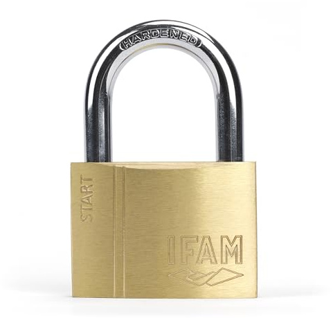 IFAM Candado Antirrobo SR70 Gama Start, 70 mm, Arco Normal, Sistema Doble Enganche, Incluye 2 Llaves de Serreta, Resistencia y Fiabilidad, Ideal para Maletas, Taquillas, Cajones y Cajoneras, Talleres