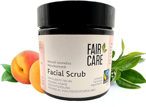 FAIR CARE Gesichtspeeling 100ml - Aprikose und Grüntee FAIRTRADE Tiefenreinigung für strahlende Haut