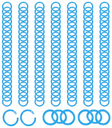 PATIKIL 1.1 Loose Leaf Binder Rings, 144Pcs Binder Ring Book Rings Plastic Key Rings for Paper Index Card Flash Card Book DIY Scrapbook Notebook Photo Album Office, Blue