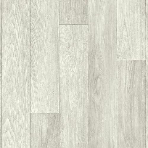 VINYL FLOORING UK White Modern Wood Effect Anti-Slip Vinyl Flooring For Kitchen, Bathroom, Dining Room & Living Room, 2.0mm Thick Vinyl Sheet, 7 Years Warranty-1 X 4 mt