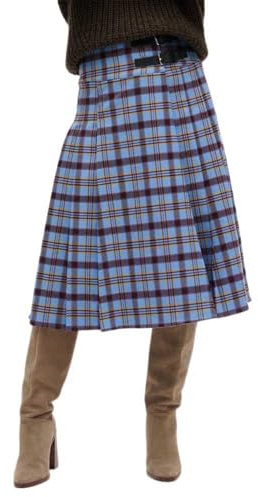 Superdry Damen Karierter Plissee-Midirock