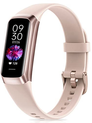 Rastreador de fitness con contador de pasos, calorías, cronómetro, rastreador de actividad, monitor de salud con monitor de frecuencia cardíaca, monitor de sueño, pantalla táctil AMOLED a color de