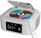 KLIM Boombox E1 - Reproductor de CD portátil - Bass Boost con Subwoofer - Radio FM y batería Recargable - Bluetooth, MP3, AUX, CD, USB - Radio CD portátil con Mando - Blanco