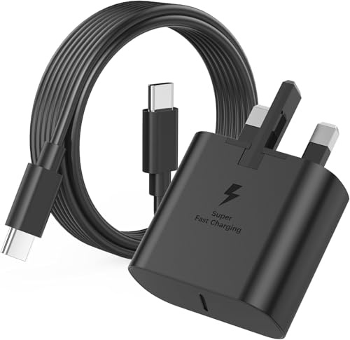 Super Fast Samung Charger 25W, Samsung USB C Fast Charging Plug and Cable USB C to C 1M for Samsung Galaxy s25 Ultra,s26Ultra,s25,s26,s24,s23 USB Type C Plug UK Wall Charger
