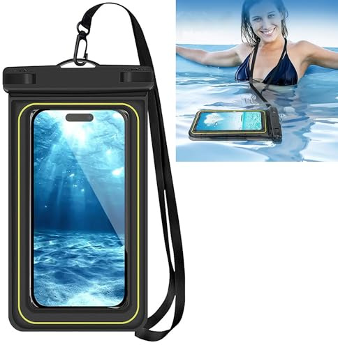 Smaoqingji Custodia Impermeabile Smartphone Cellulare Galleggiante Cover Subacquea - 1 Pezzo, Nero, Telefono Sacca, per Nuoto Rafting Spiaggia All'aperto Campeggio Parco Acquatico