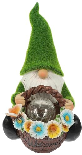 BESPORTBLE GNOME De Jardin Lumineux à Énergie Solaire Résine Décoration Festive pour Noël Et Occasions Spéciales Luminaire Extérieur Étanche pour Jardin Et Patio