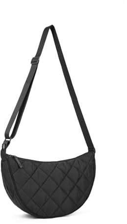 svpfuo Umhängetasche Damen, Moon Bag Damen, Halbmond Tasche Damen, Halbmondtasche, Verstellbare Schulterriemen, Geeignet für den Täglichen Einkauf, bei der Arbeit und auf Reisen(Schwarz)
