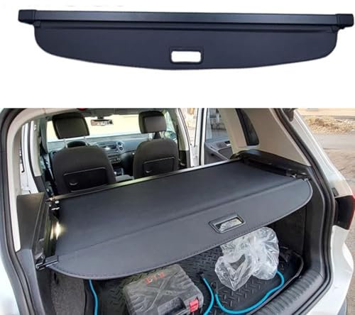 YJTYC Kofferraumabdeckung Auto für VW Tiguan 2010 2011 2012 2013 2014 2015 2016 2017 2018, Ausziehbares Rollo mit Schattenschutz Hutablage Privatsphäre-Vorhang Innenraum Zubehör