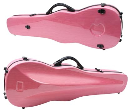 DouscsChart Full Size 4/4 Carbon Fiber Violin CaseFiber Hard Case Waterproof with Hygrometer Backpack Straps for Professional Protection Multiple Colors To Choose From (pink)