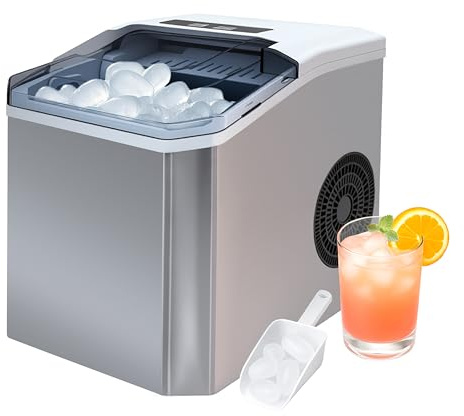 iTOMA Countertop Ice Maker Machine, 2 Sizes of Bullet Ice, 1.3L Auto-Cleaning Ice Maker with Basket and Scoop, for Home/Kitchen/Office/Bar Party Ice Cube Machine