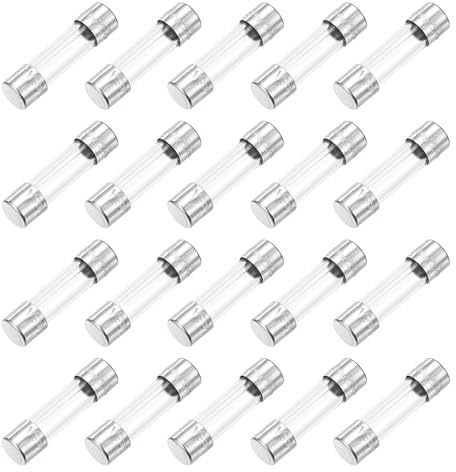 sourcing map 6A 250V Glass Fuse 0.2x0.79 Fast Blow Fuse for Home Appliances 20 Pcs