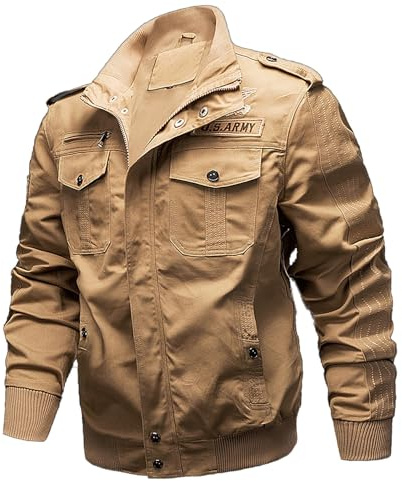 Vhersily Veste militaire légère pour homme, printemps, été, blouson coupe-vent avec fermeture éclair, poches, pour voyage et marche, randonnée, automne et hiver, polyvalents pour look
