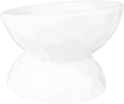 GALPADA Bol Surélevé Incliné Céramique Blanc pour Chaton Protection du Cou Antidérapante et Renversement Bol Alimentation Confortable pour