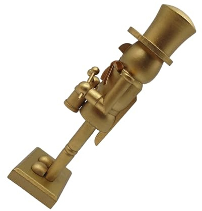 Healifty Schiaccianoci di Natale in Legno Dorato Soldato con Fiocco Decorativo per Stufa Scaffali Tavolo e Esposizione Natalizia