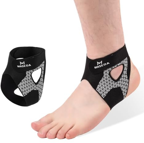 Vyranut Knöchelbandage 2 Stück – Sportliche Sprunggelenkstütze aus Atmungsaktivem Nylon mit Doppeltem U-Gurt – Unisex, Verstellbar für Laufen, Fußball, Fitness, Wandern & Gelenk-Erholung(M)