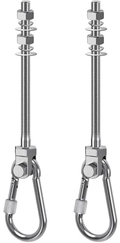 SELEWARE 2ER Schaukelhaken Schwerlast Deckenhaken Holzbalken - 180° Drehhaken 304 Edelstahl Boxsack Halterung Deckenhalterung Hängematte Befestigung für Reifennetz Schaukel Hängesessel 680KG Kapazität