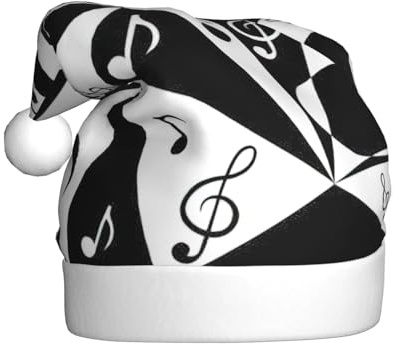 VCzsdff Stilvoller Musiknotenmuster-Druck, Unisex, Erwachsene, jährliche Zeremonie, 1 Stück, Weihnachts-Stirnbänder, Dekoration, Weihnachtsbaum, Schneemann, Weihnachtsmannmütze