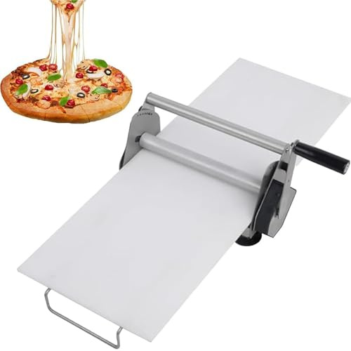 Manual Dough Sheeter, Manual Foldable Dough Sheeter Machine for Bakery, Sheeter Board Manual Dough Roller Machine, Pizza, Croissant, Stainless Steel Pastry Roller with Adjustable Thickness