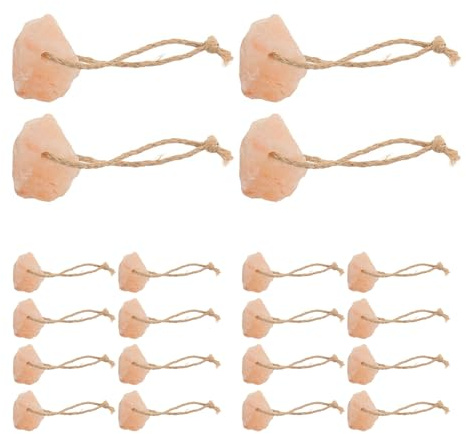 Artibetter Blocchi di Sale Minerale Naturali Corda per Piccoli Animali 20 Pezzi da 50-70g Integratore di Minerali Essenziali per Conigli Criceti e Capre Blocco da Leccare Compatto per