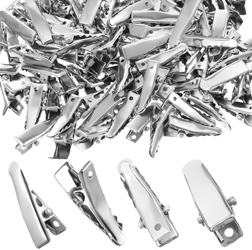 150 Pezzi Becchi d'Oca per Capelli 2,4cm, Clip per Capelli in Metallo Argento, Becchi di Cicogna Professionali per Acconciature, Sezioni e Styling Quotidiano