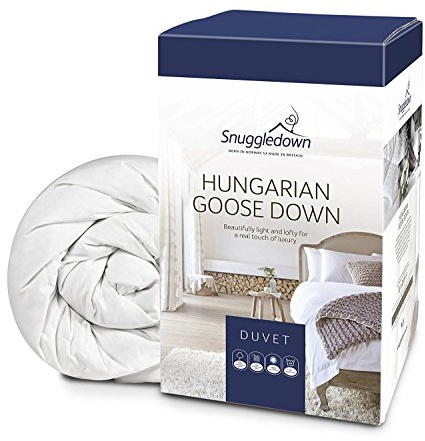 Snuggledown Hungarian Goose Down King Size Duvet 13.5 Tog - 4.5 + 9 Tog Combination Quilt with Ethically Sourced 80:20 Blend | UK-Made, Cotton Cover, Box Stitch, Washable (225 × 220cm)