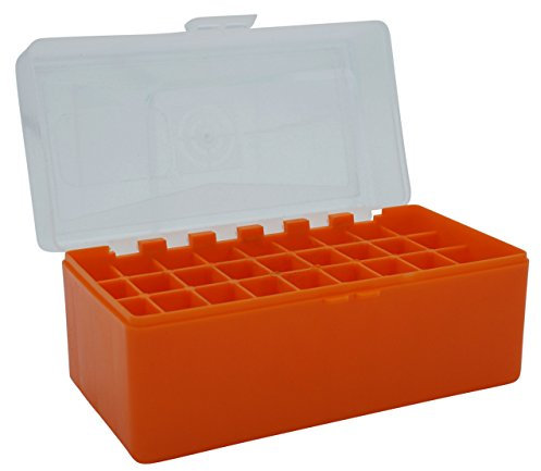 WPW Patronenbox aus robustem Kunstoff mit Klappdeckel für Kaliber Short Magnum - 36 Stück orange