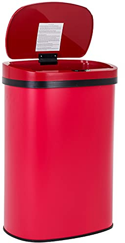 New Red 13-Gallon Touch Free Sensor Automatic Kitchen Office