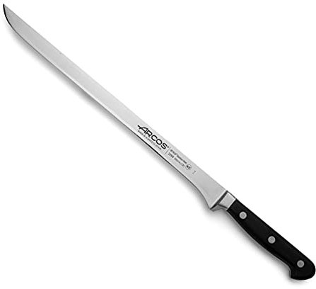 Arcos Opera - Coltello Prosciutto - Acciaio Inossidabile Forgiato Nitrum 300 mm - Manico Pom Colore Nero