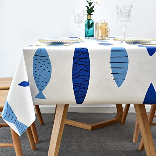 LOHASCASA Heavy Duty Vinyl Oilcloth Tablecloth PVC Waterproof Plastic Wipeable Spillproof Peva Tablecloth for Spring Outdoor Camping Picnic Oblong 54x84 Inch