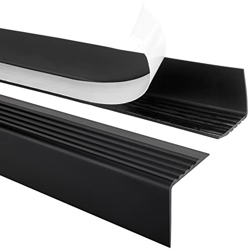 Quest Treppenkantenprofil Selbstklebend PVC Kunststoff Treppen-Kantenschutz 50x42mm, schwarz, 200cm