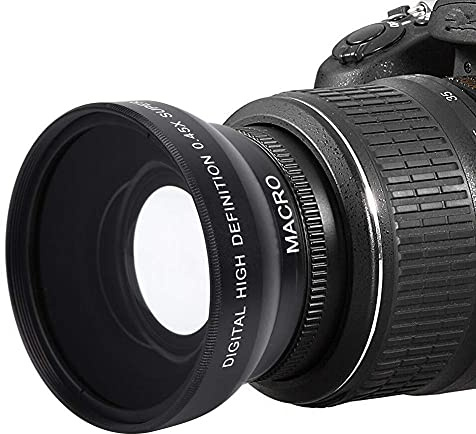 Ingrandimento 0,45X Obiettivo grandangolare HD da 49 mm, obiettivo grandangolare resistente e impermeabile leggero portatile per fotocamera con montaggio da 49 mm