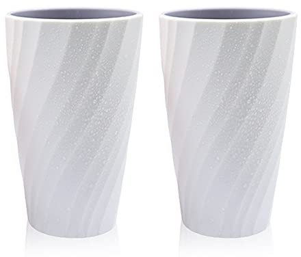 Set di 2 bicchieri da bagno infrangibili, morbidi e resistenti, per spazzolino da denti (bianco)